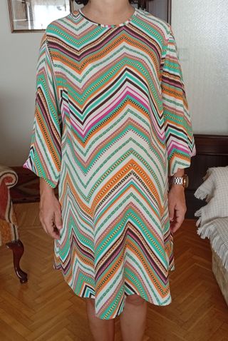 (PERFECTO) Vestido premamá multicolor talla M