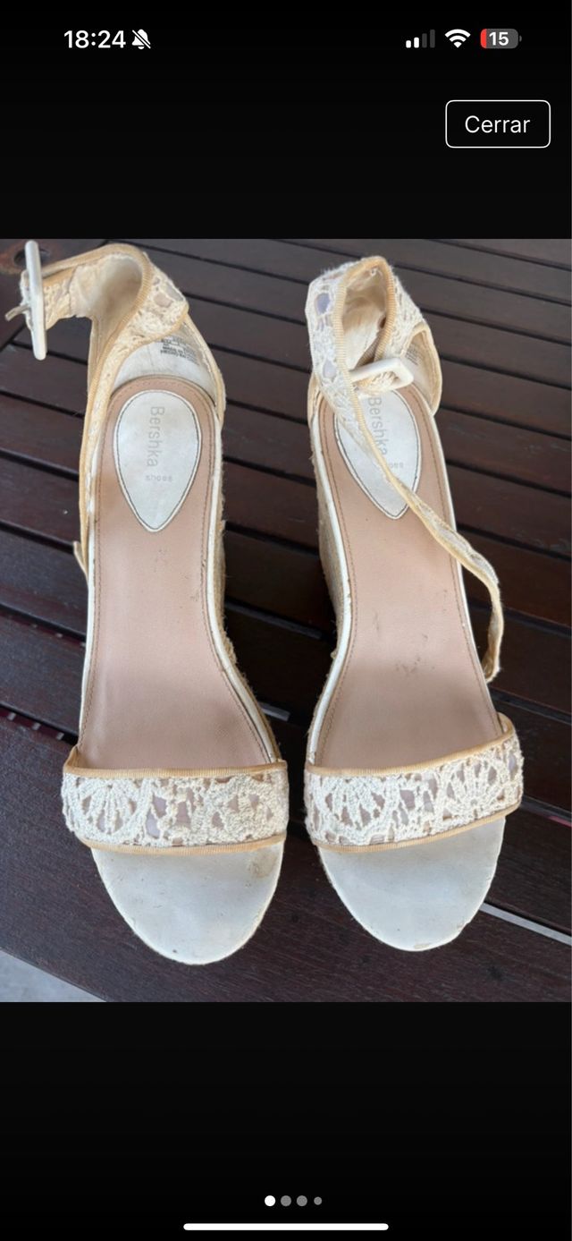 Sandali Bershka Esparto Beige 40