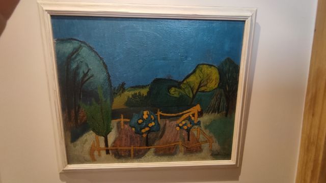 Óleo de Abreu Bastos.Titulo A nosa horta.Año 1957