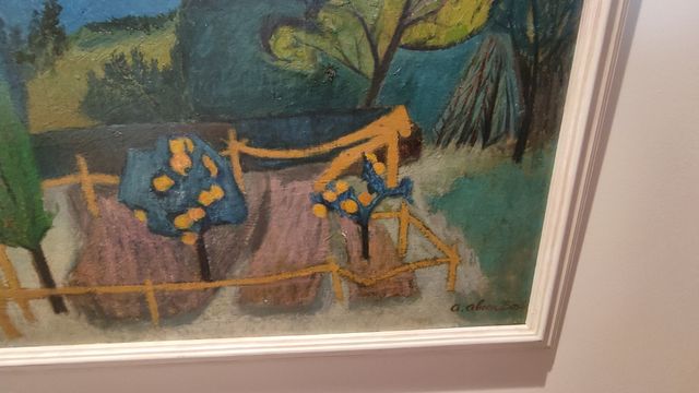 Óleo de Abreu Bastos.Titulo A nosa horta.Año 1957