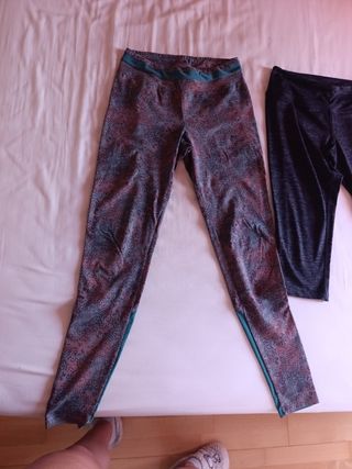 Mallas deporte mujer - gris, verde azulado