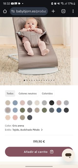 Hamaca Bebé BabyBjorn - Gris