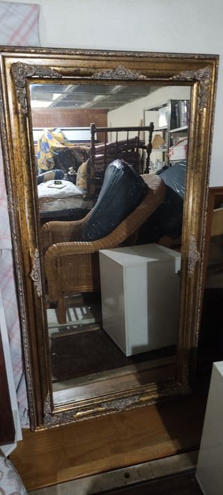 Espejo vintage madera dorada