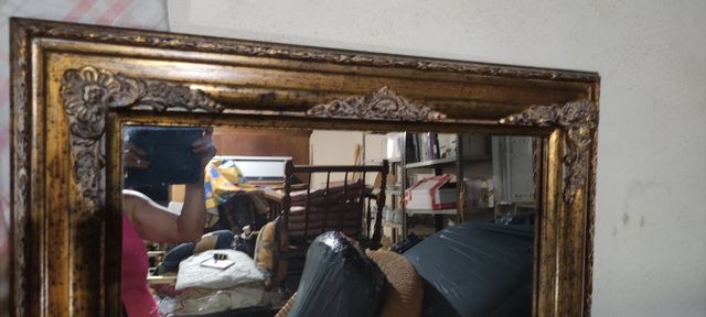 Espejo vintage madera dorada