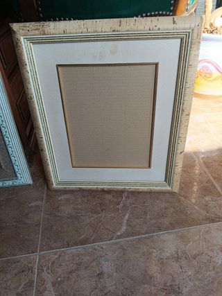 2 Marcos Madera - Beige y Blanco