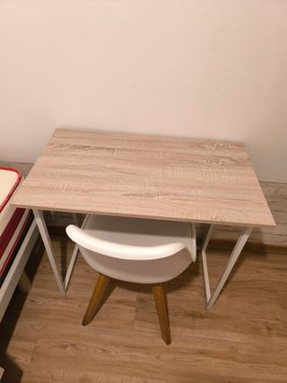 Escritorio plegable blanco y color madera