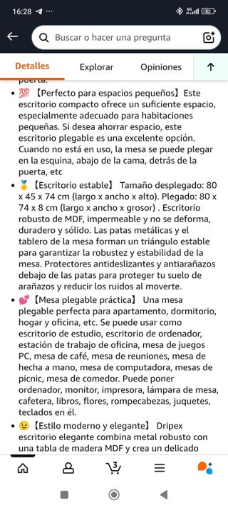 Escritorio plegable blanco y color madera