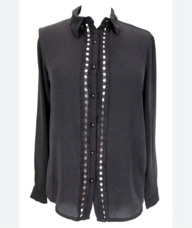 Blusa negra c/tira bordada