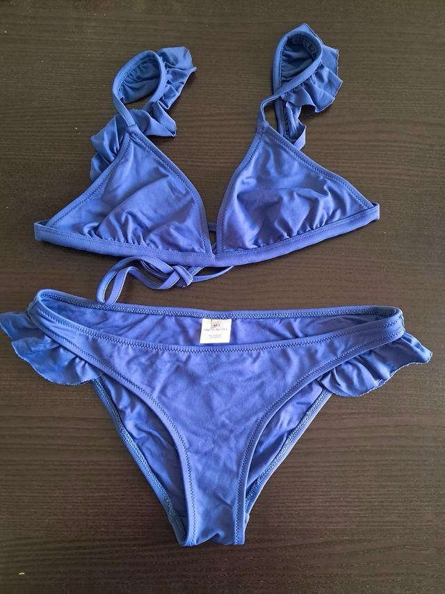 Bañador azul, bikini, talla S