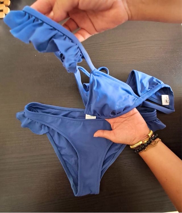 Bañador azul, bikini, talla S