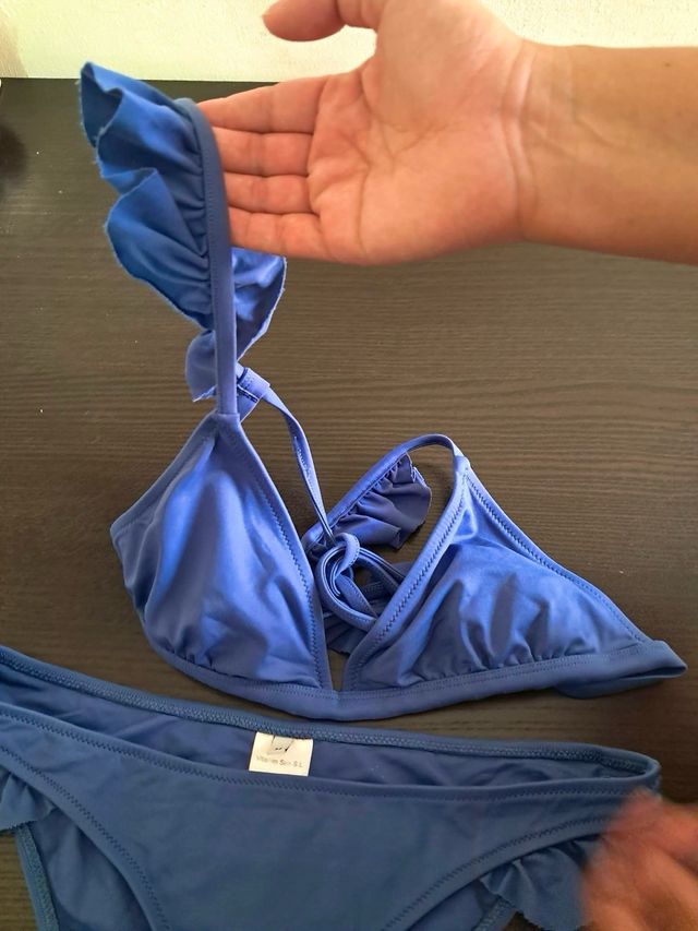 Bañador azul, bikini, talla S