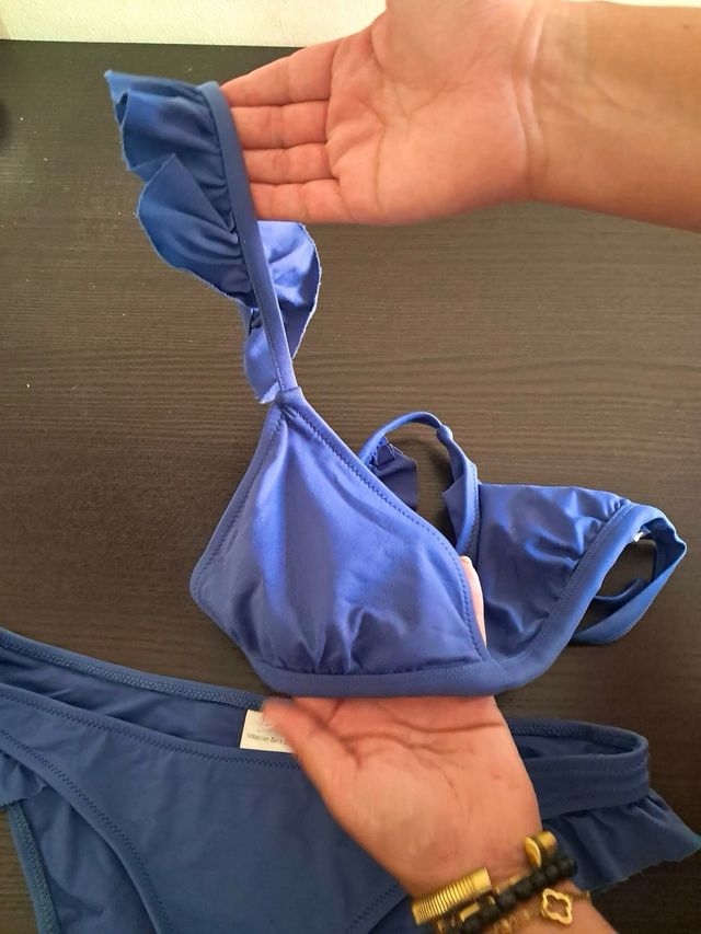 Bañador azul, bikini, talla S