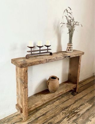 Mesa consola madera rústica
