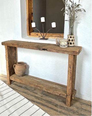 Mesa consola madera rústica