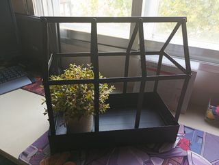 Vitrina metalica negra para plantas
