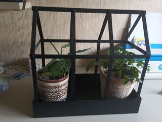 Vitrina metalica negra para plantas
