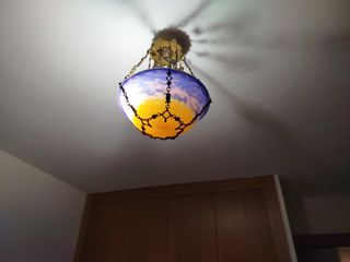 Lámpara antigua metal y cristal