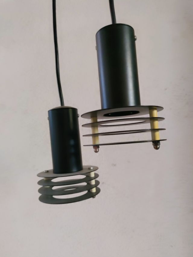 2 Lámparas colgantes diseño danés años 70