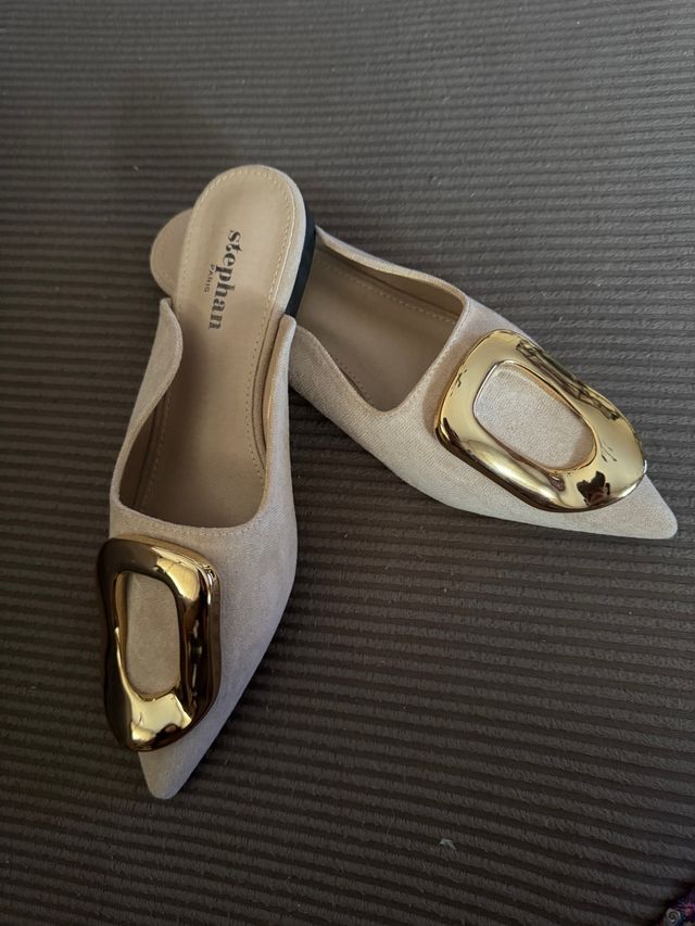 Zapatos Stephan beige dorados