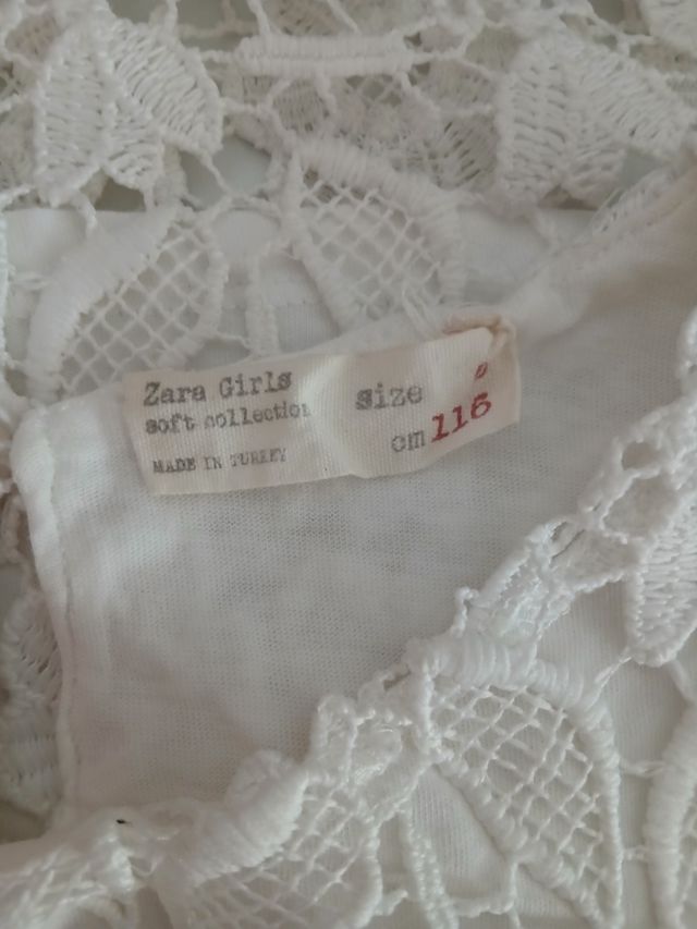 Vestido niña Zara - Blanco encaje