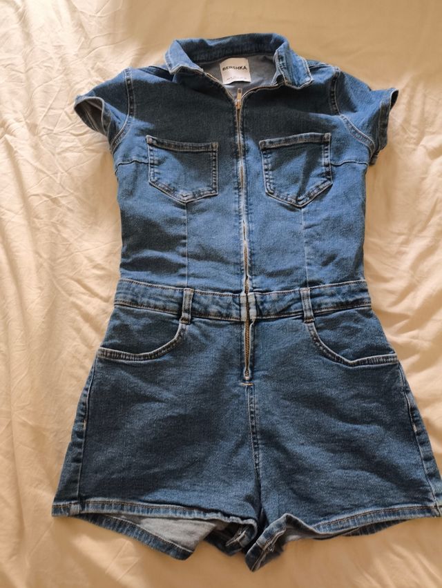Mono vaquero Bershka - Azul