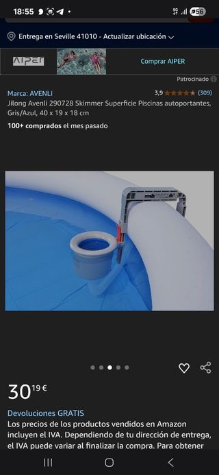 Skimmer Piscina Avenli 290728