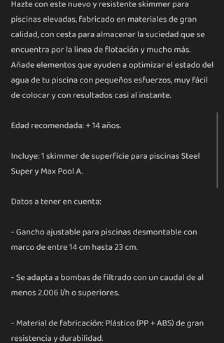 Skimmer Piscina Avenli 290728