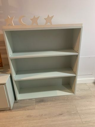 Conjunto estantería-cajonera infantil