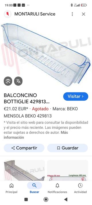 Bandeja nevera Beko 429813