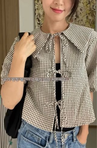 CAMISA CUADRO VICHY CUELLO BOBO ZARA
