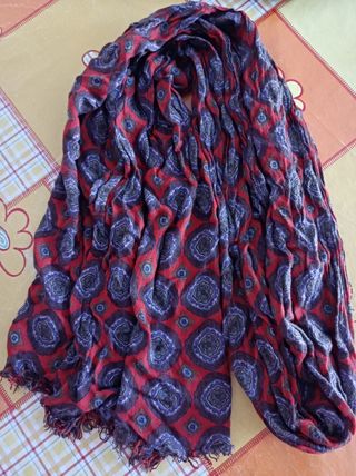 Sciarpa Uomo Cotone Rosso-Viola