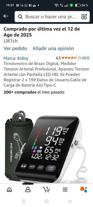 Tensiómetro digital Aidisy U81CH