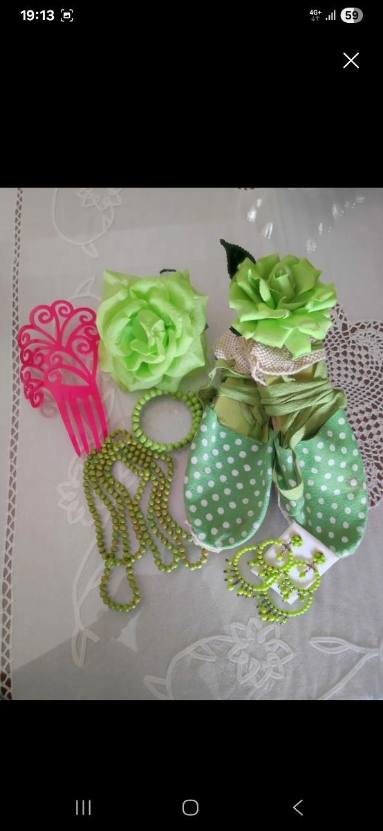 Traje Flamenca Rosa y Verde