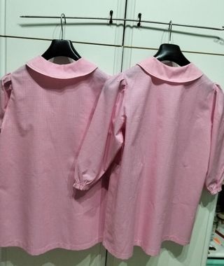 2 Grembiuli Bambina 6 Anni Quadretti Rosa