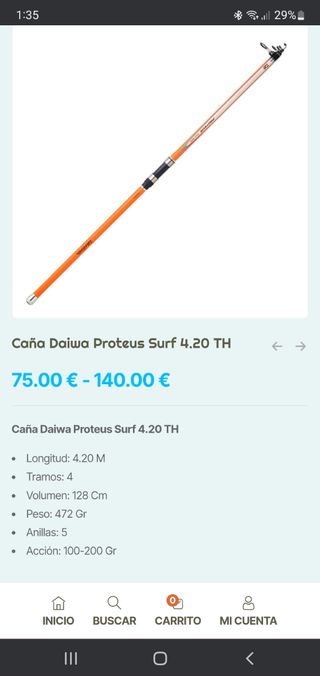 Caña Daiwa Proteus Tele Surf 4.20