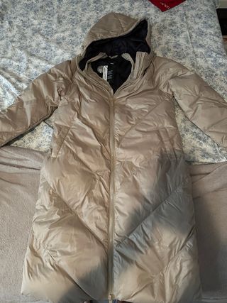 Abrigo acolchado beige mujer