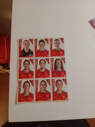 9 cromos España Mundial Femenino
