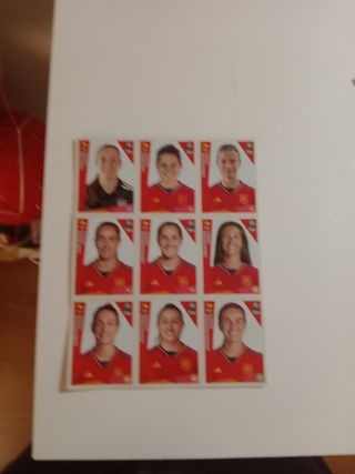 9 cromos España Mundial Femenino