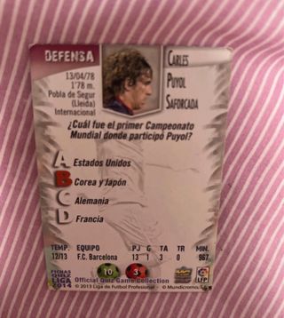 Carta Puyol FC Barcelona 2014