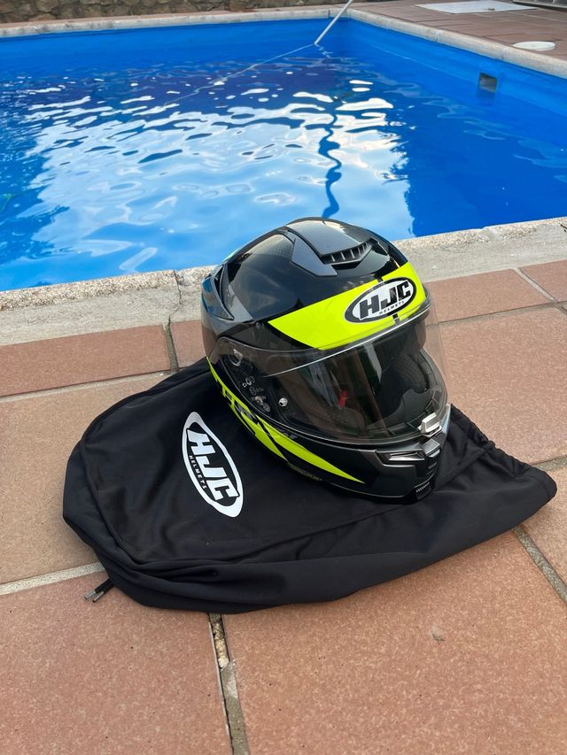Casco moto HJC negro/amarillo