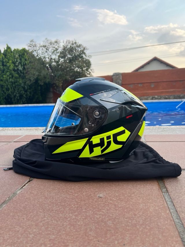 Casco moto HJC negro/amarillo