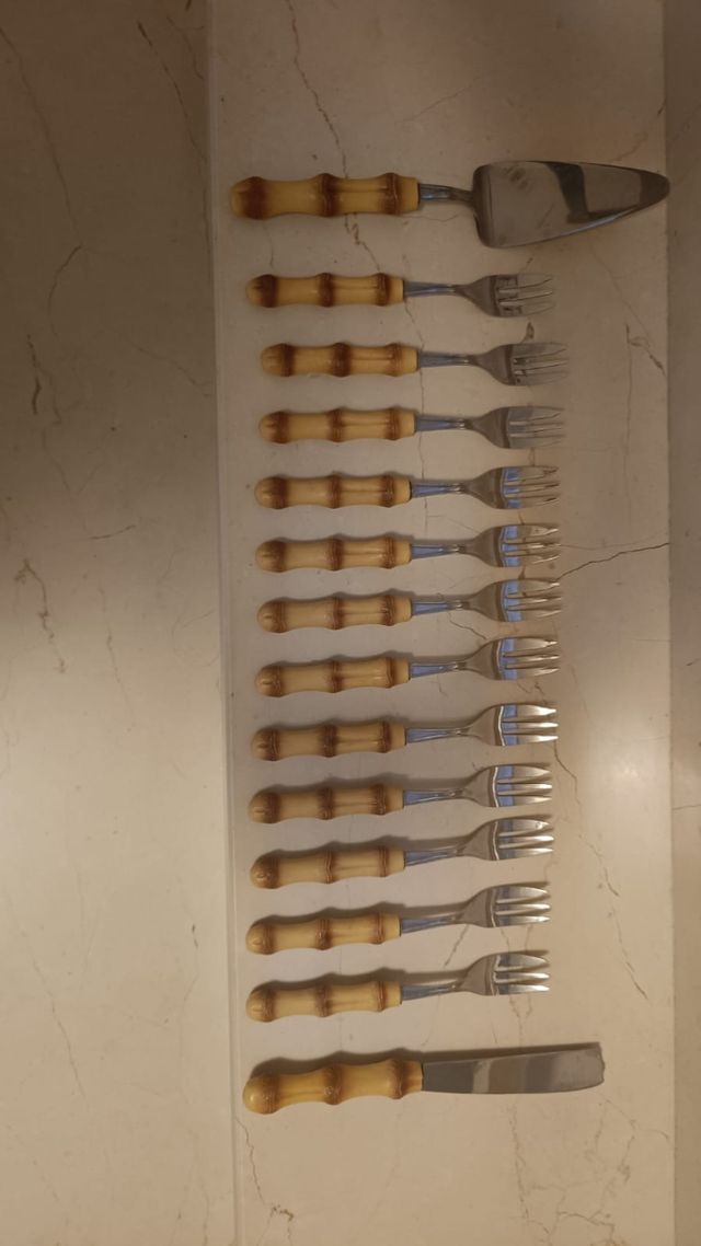 Set 10 posate vintage bamboo