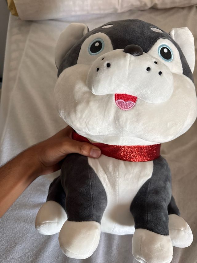 Peluche Perro Husky - Gris Blanco