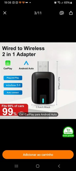 Adaptador CarPlay/Android Auto