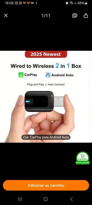 Adaptador CarPlay/Android Auto