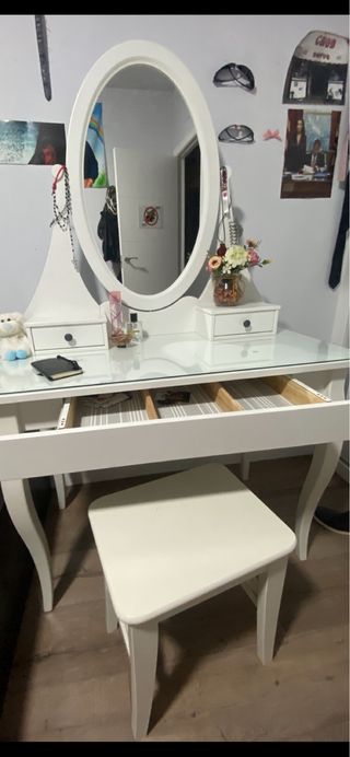 Tocador HEMNES IKEA blanco + Taburete  de Regalo