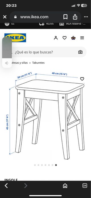Tocador HEMNES IKEA blanco + Taburete  de Regalo