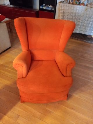 Sillón orejero naranja
