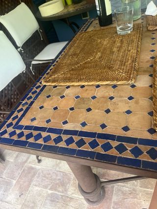 Mesa jardín mosaico hierro - Exterior