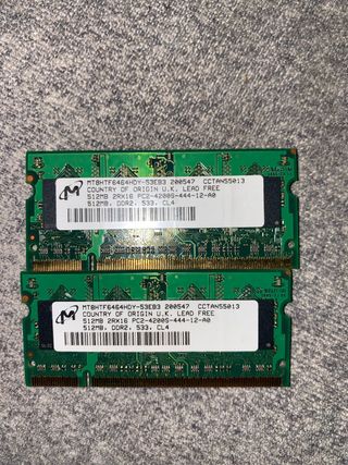 2x RAM DDR2 512MB 533MHz PC2-4200S